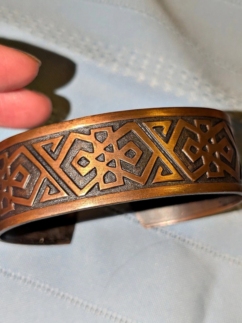 Geometric Genuine Copper Cuff Bracelet